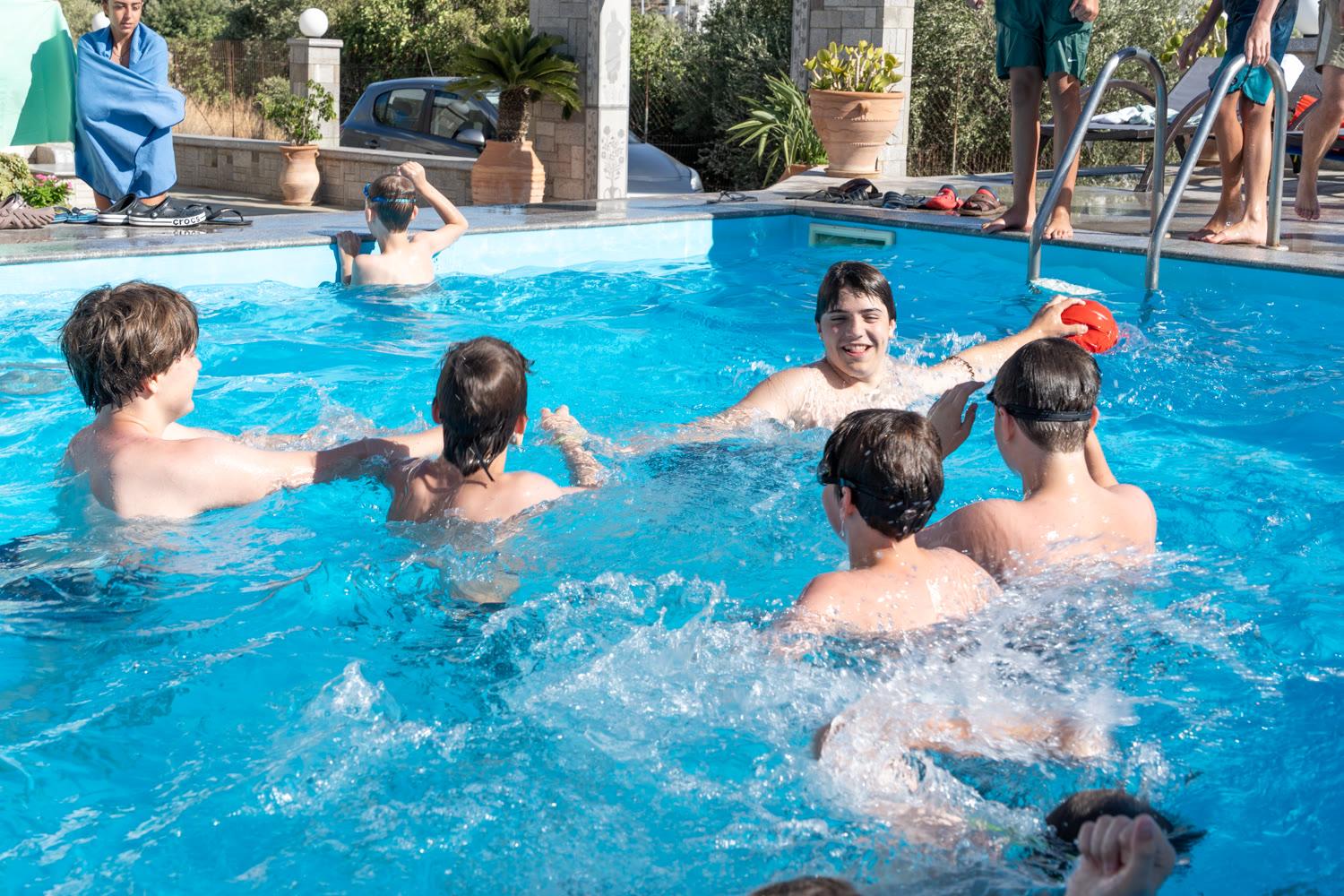 Pool training at the Crete camp