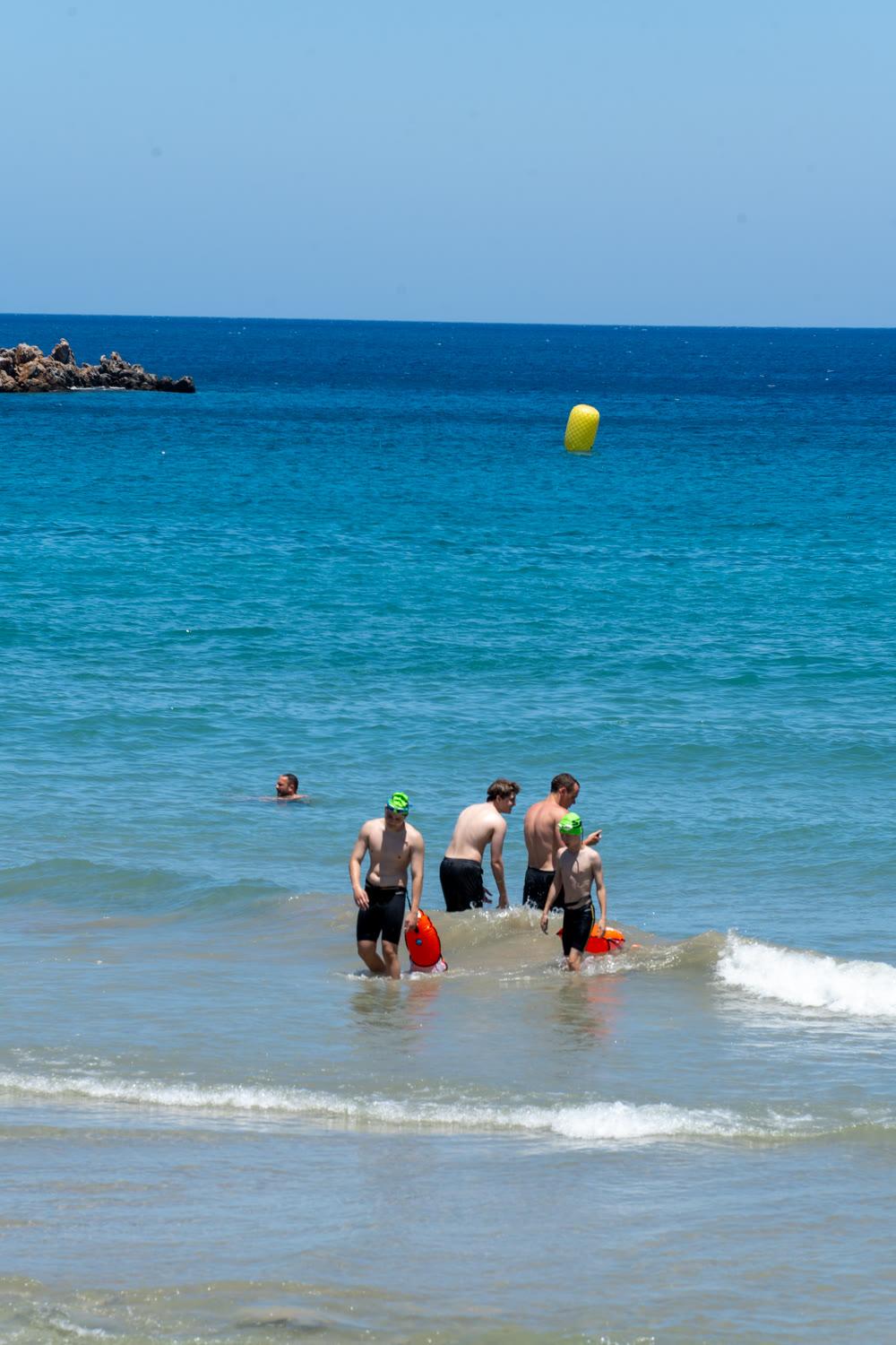 Open-water swimming at the Crete camp