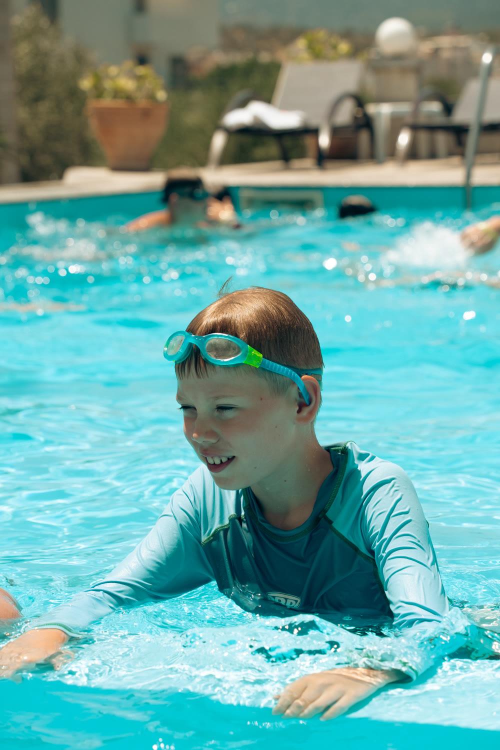 Pool training at the Crete camp